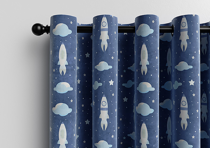 Blast Off, Celestial Blue - Made to Measure Curtains - Image 12